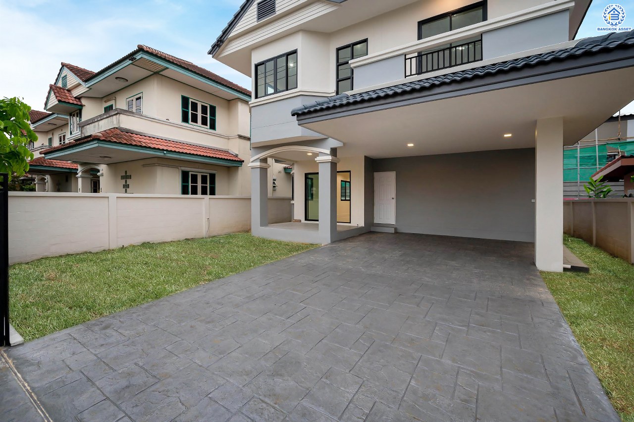 บ้านมือสองตกแต่งใหม่ โครงการ ณัฐชากรีนวิลล์ ปิ่นเกล้า-กาญจนาฯ บนเนื้อที่ 57.70 ตร.ว. ฟังก์ชัน 3 ห้องนอน 2 ห้องน้ำ จอดรถได้ 2 คัน บนทำเลศักยภาพ ใกล้เซ็นทรัลเวสต์เกต ทางด่วน "ศรีรัช" รถไฟฟ้าสายสีม่วง "สถานีตลาดบางใหญ่"